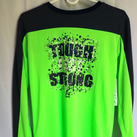 Boys Neon Green RBX Long Sleeve Active Shirt - Picture 1 of 6